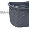 Mind Reader 40L Laundry Basket, Clothes Hamper, Wicker Design, Plastic, 23″L x 14.5″W x 11″H, Set of 2, Gray