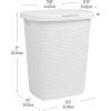 Mind Reader 50L Slim Laundry Hamper, Clothes Basket, Lid, Wicker Design, Plastic, 17.65″L x 13.75″W x 21″H, Set of 2, White(White)