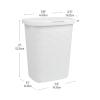 Mind Reader Slim Laundry Hamper with Lid, 50L Clothes Basket, Premium Wicker Design, Plastic, Ivory(White)