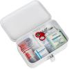 Mind Reader First Aid Box, Emergency Kit, Medical Supply Organizer, Vintage, Buckle Lock, Metal, 9.25″L x 6″W x 3″H, White(White)