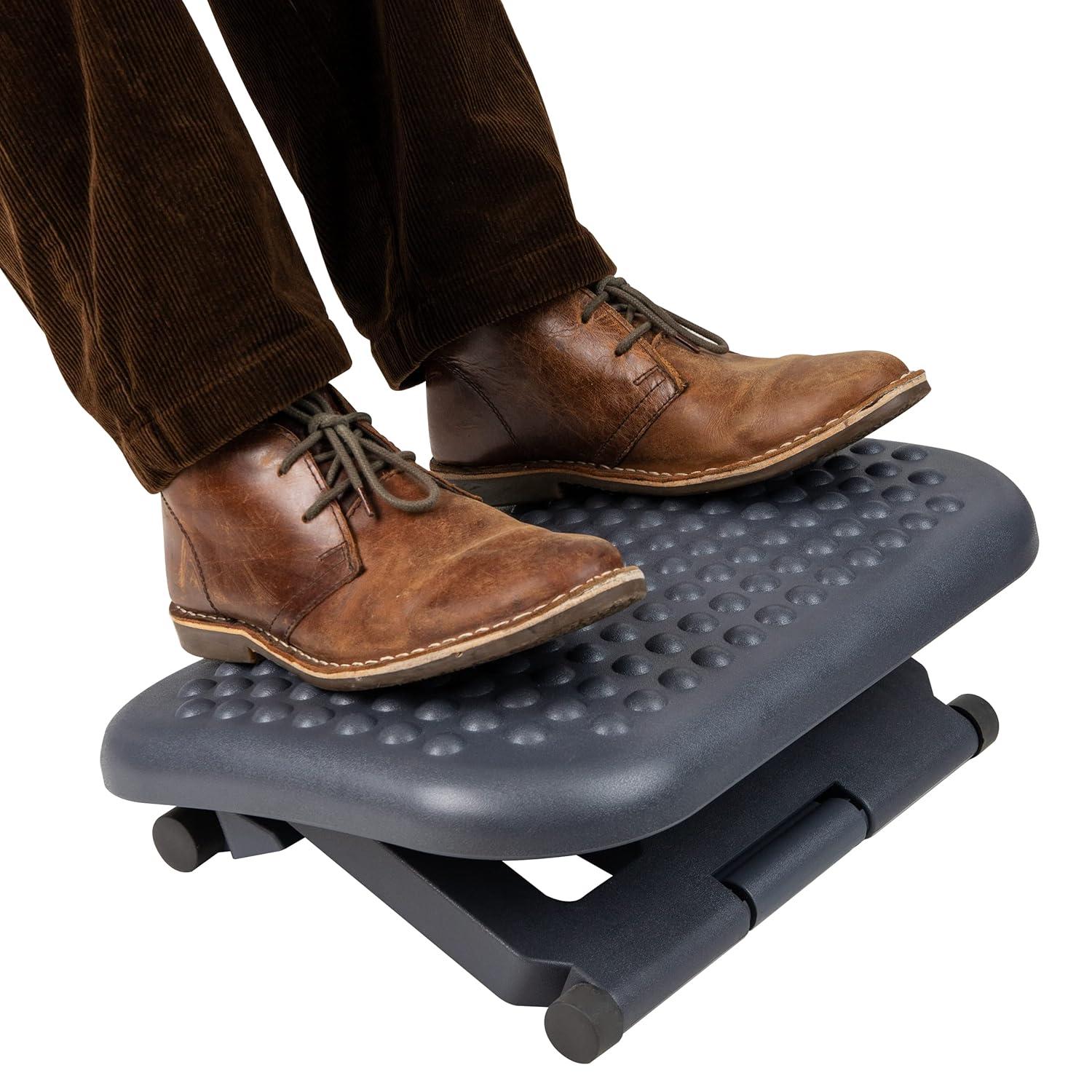 image:imageMind Reader Foot Rest Under Desk at Work Ergonomic Height Adjustable Office Plastic 18 L x 135 W x 65 H Black18L x 135W x 65H