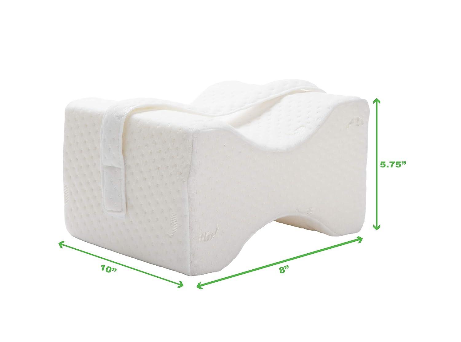 image:imageMind Reader Knee Pillow Lumbar Support Leg Pillow Sciatica Side Sleeper Memory Foam 95 L x 825 W x 6 H Blue and Gray