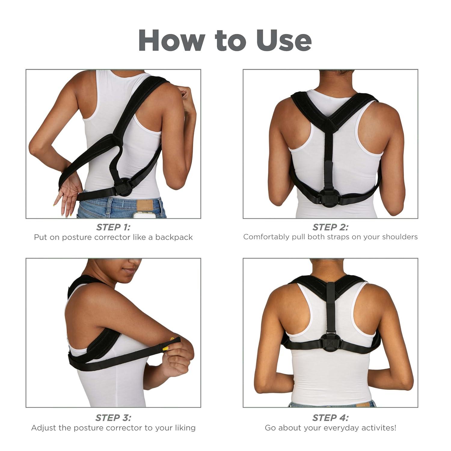 image:imageMind Reader Posture Corrector Adjustable Clavicle Brace Lightweight Posture Support Nylon 14L x 425W x 115H Black