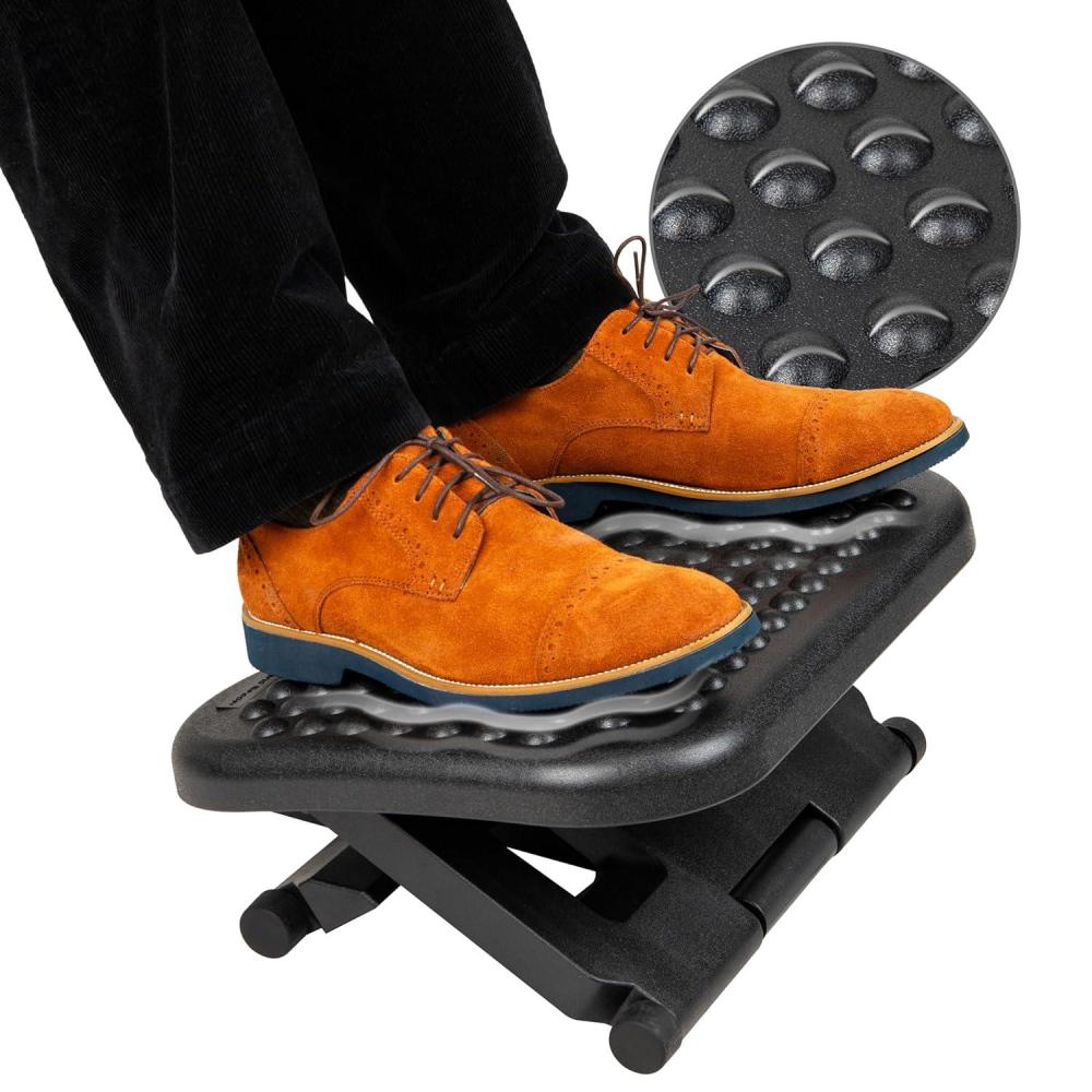 image:imageMind Reader Foot Rest Under Desk at Work Ergonomic Height Adjustable Office Plastic 18 L x 135 W x 65 H Black18L x 135W x 65H