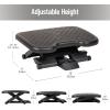 Mind Reader Adjustable Foot Rest with Elastomer Pad for Comfort and Support, Ergonomic Foot Platform, Height Adjustable, Black