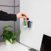 Mind Reader Clear Dry Erase Marker and Eraser Holder, Acrylic Magnetic Whiteboard Organizer, 2-Compartment, Desktop or Wall Mount, Clear
