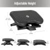 Mind Reader Foot Rest, Under Desk at Work, Ergonomic, Height Adjustable, Office, Plastic, 18″ L x 13.5″ W x 6.5″ H, Black(18″L x 13.5″W x 6.5″H)
