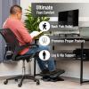Mind Reader Foot Rest, Under Desk at Work, Ergonomic, Height Adjustable, Office, Plastic, 18″ L x 13.5″ W x 6.5″ H, Black(18″L x 13.5″W x 6.5″H)