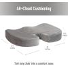 Mind Reader Memory Foam Seat Cushion with Air-Cloud Technology, Ergonomic Pressure Relief for Office Chair, Car, or Wheelchair, Sciatica, Coccyx, Tailbone & Hip Pain Support, Gray(Gray)