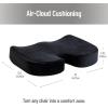 Mind Reader Memory Foam Seat Cushion with Air-Cloud Technology, Ergonomic Pressure Relief for Office Chair, Car, or Wheelchair, Sciatica, Coccyx, Tailbone & Hip Pain Support, Gray(Classic Black)