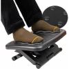Mind Reader Adjustable Foot Rest with Elastomer Pad for Comfort and Support, Ergonomic Foot Platform, Height Adjustable, Black
