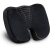 Mind Reader Memory Foam Seat Cushion with Air-Cloud Technology, Ergonomic Pressure Relief for Office Chair, Car, or Wheelchair, Sciatica, Coccyx, Tailbone & Hip Pain Support, Gray(Classic Black)