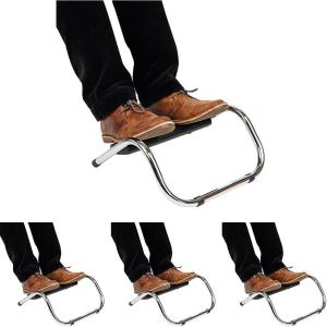 Mind Reader Foot Rest, Under Desk at Work, Ergonomic, Height Adjustable, Office, Metal, 14″ L x 13″ W x 7″ H, Black(14″L x 13″W x 7″H (Pack of 4))