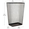 Mind Reader Metal Mesh Waste Paper Bins, Solid Bottom, Non Slip Pads, Office and Home, Set of 2, Black