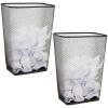 Mind Reader Metal Mesh Waste Paper Bins, Solid Bottom, Non Slip Pads, Office and Home, Set of 2, Black