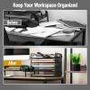 Mind Reader 5 Tier Paper Tray Desktop Organizer, Removable Shelves, Cut-Out Handles, Tool-Free Assembly, Metal Mesh, Black