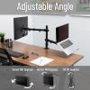 Mind Reader Dual Arm Monitor and Laptop Desk Mount, Adjustable Stand for 17″–32″ Screens, VESA 75×75/100×100, 180° Rotation, ±90° Swivel, ±90° Tilt, Black