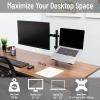 Mind Reader Dual Arm Monitor and Laptop Desk Mount, Adjustable Stand for 17″–32″ Screens, VESA 75×75/100×100, 180° Rotation, ±90° Swivel, ±90° Tilt, Black