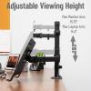 Mind Reader Dual Arm Monitor and Laptop Desk Mount, Adjustable Stand for 17″–32″ Screens, VESA 75×75/100×100, 180° Rotation, ±90° Swivel, ±90° Tilt, Black