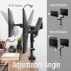 Mind Reader Dual Monitor Arm for 13–32 Inch Screens, Gas Spring VESA Desk Mount, ±180° Rotation, ±65° Tilt, ±180° Swivel, Holds up to 19.8 lbs Each, Integrated Cable Management, Black