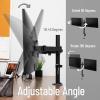 Mind Reader Dual Monitor Desk Mount for 13″-32″ Screens, Adjustable VESA Mount with 180° Rotation, ±90° Swivel, ±45° Tilt, Integrated Cable Management, 17.6 lb Capacity Each, Black