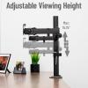 Mind Reader Dual Monitor Desk Mount for 13″-32″ Screens, Adjustable VESA Mount with 180° Rotation, ±90° Swivel, ±45° Tilt, Integrated Cable Management, 17.6 lb Capacity Each, Black