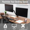 Mind Reader Dual Monitor Gas Spring Desk Mount, Counter-Balance Arm for 13″–32″ Monitors, VESA 75×75 / 100×100, ±180° Rotation, ±65° Tilt, ±180° Swivel, 19.8 lb Capacity Each, Cable Management, Black