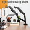 Mind Reader Dual Monitor Gas Spring Desk Mount, Counter-Balance Arm for 13″–32″ Monitors, VESA 75×75 / 100×100, ±180° Rotation, ±65° Tilt, ±180° Swivel, 19.8 lb Capacity Each, Cable Management, Black