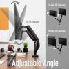 Mind Reader Dual Monitor Gas Spring Desk Mount, Counter-Balance Arm for 13″–32″ Monitors, VESA 75×75 / 100×100, ±180° Rotation, ±65° Tilt, ±180° Swivel, 19.8 lb Capacity Each, Cable Management, Black