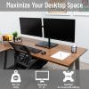 Mind Reader Freestanding Dual Monitor Desk Mount for 13″-32″ Screens, VESA 75×75/100×100, Full Motion with 180° Rotation, ±90° Swivel, ±45° Tilt, Holds Up to 17.6 lbs Each – No Clamp, Black