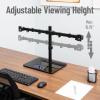 Mind Reader Freestanding Dual Monitor Desk Mount for 13″-32″ Screens, VESA 75×75/100×100, Full Motion with 180° Rotation, ±90° Swivel, ±45° Tilt, Holds Up to 17.6 lbs Each – No Clamp, Black