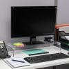 Mind Reader Monitor Stand, Desktop Organizer, Riser, Office, Acrylic, 8.5″L x 23.5″W x 4.125″H, Clear