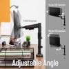 Mind Reader Single Monitor Arm for 13–32 Inch Screens, Gas Spring VESA Desk Mount, 180° Rotation, ±180° Swivel, ±65° Tilt, Integrated Cable Management, Holds up to 19.8 lbs, Black