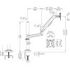 Mind Reader Single Monitor Arm for 13–32 Inch Screens, Gas Spring VESA Desk Mount, 180° Rotation, ±180° Swivel, ±65° Tilt, Integrated Cable Management, Holds up to 19.8 lbs, Black