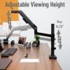 Mind Reader Single Monitor Arm for 13–32 Inch Screens, Gas Spring VESA Desk Mount, 180° Rotation, ±180° Swivel, ±65° Tilt, Integrated Cable Management, Holds up to 19.8 lbs, Black