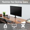Mind Reader Single Monitor Desk Mount for 13–32 Inch Screens, Adjustable Arm with 180° Rotation, ±90° Swivel, ±45° Tilt, VESA 75×75/100×100, Integrated Cable Management, Up to 17.6 lbs Load, Black