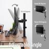 Mind Reader Single Monitor Desk Mount for 13–32 Inch Screens, Adjustable Arm with 180° Rotation, ±90° Swivel, ±45° Tilt, VESA 75×75/100×100, Integrated Cable Management, Up to 17.6 lbs Load, Black