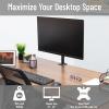 Mind Reader Single Monitor Desk Mount for 13–32 Inch Screens, Adjustable Tilt ±45°, Swivel ±90°, Rotate 180°, VESA 75×75/100×100, Holds up to 17.6 lbs, Cable Management, Quick Release, Black