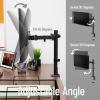Mind Reader Single Monitor Desk Mount for 13–32 Inch Screens, Adjustable Tilt ±45°, Swivel ±90°, Rotate 180°, VESA 75×75/100×100, Holds up to 17.6 lbs, Cable Management, Quick Release, Black