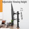 Mind Reader Single Monitor Desk Mount for 13″-32″ Screens, VESA 75×75/100×100, 180° Rotation, ±90° Swivel, ±45° Tilt, 17.6 lb Load Capacity, Cable Management, Quick Release, Black