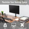 Mind Reader Single Monitor Desk Mount for 13″-32″ Screens, VESA 75×75/100×100, 180° Rotation, ±90° Swivel, ±45° Tilt, 17.6 lb Load Capacity, Cable Management, Quick Release, Black