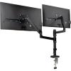 Mind Reader Dual Monitor Arm for 13–32 Inch Screens, Gas Spring VESA Desk Mount, ±180° Rotation, ±65° Tilt, ±180° Swivel, Holds up to 19.8 lbs Each, Integrated Cable Management, Black