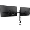 Mind Reader Dual Monitor Desk Mount for 13″-32″ Screens, Adjustable VESA Mount with 180° Rotation, ±90° Swivel, ±45° Tilt, Integrated Cable Management, 17.6 lb Capacity Each, Black