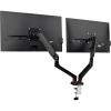 Mind Reader Dual Monitor Gas Spring Desk Mount, Counter-Balance Arm for 13″–32″ Monitors, VESA 75×75 / 100×100, ±180° Rotation, ±65° Tilt, ±180° Swivel, 19.8 lb Capacity Each, Cable Management, Black