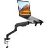 Mind Reader Gas Spring Laptop Desk Mount, Fits 11.6–17.3″ Laptops or Monitors, 180° Rotate, 13.2 lb Capacity, Single Arm with Integrated Cable Management, Adjustable Tilt/Swivel, Black