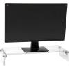 Mind Reader Monitor Stand, Desktop Organizer, Riser, Office, Acrylic, 8.5″L x 23.5″W x 4.125″H, Clear