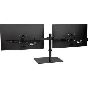 Mind Reader Freestanding Dual Monitor Desk Mount for 13″-32″ Screens, VESA 75×75/100×100, Full Motion with 180° Rotation, ±90° Swivel, ±45° Tilt, Holds Up to 17.6 lbs Each – No Clamp, Black