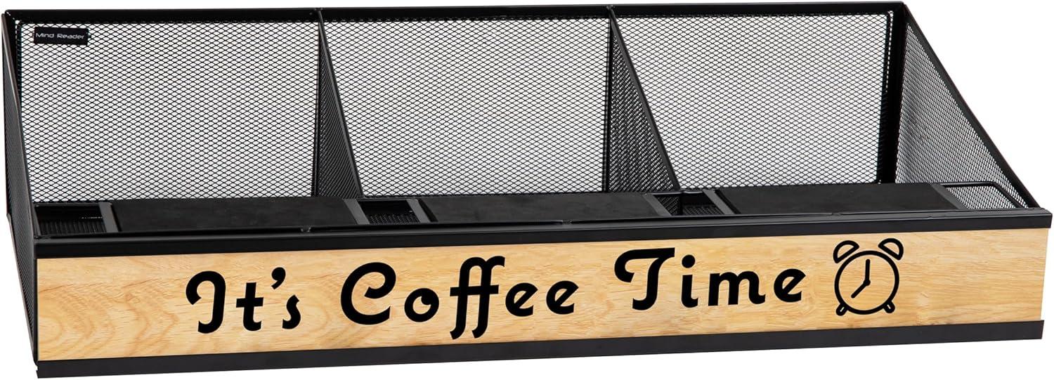 image:imageMind Reader Airpot Serving Station Coffee Bar Accessories Countertop Organizer Wire Mesh 24L x 12W x 6H Black
