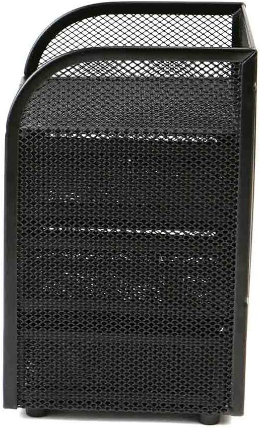 image:imageMind Reader Desktop Accessory Storage Paper Binder Clip Basket Workspace Office Metal Mesh 475L x 5W x 8H SilverBlack