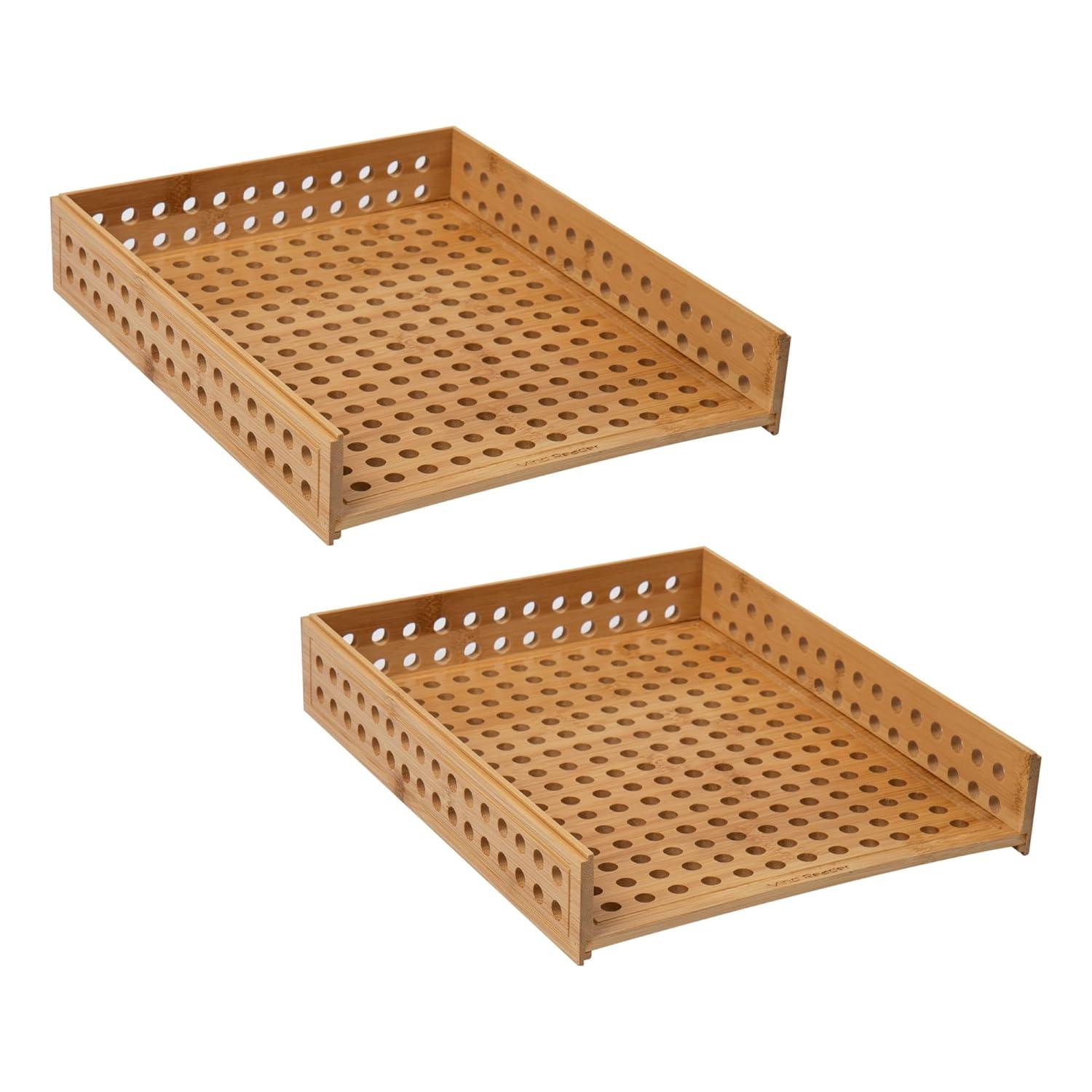 image:imageMind Reader Paper Tray Set of 2 Desktop Organizer Storage Office Rayon from Bamboo 10 L x 125 W x 225 H Brown